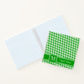 Monogrammed Green Houndstooth Graph Paper Notitieboek (Binnen)