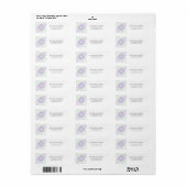 Monogrammed Green Violet Floral Damask Pattern Etiket (Full Sheet)