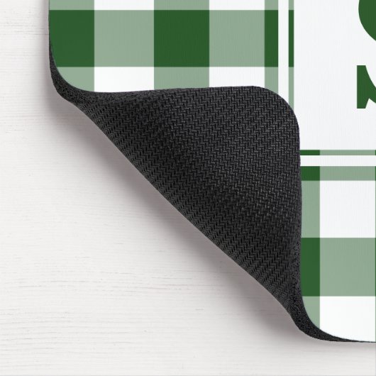 Monogrammed Green White Buffalo Check Pattern Muismat (Hoek)