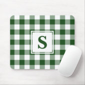Monogrammed Green White Buffalo Check Pattern Muismat (Met muis)
