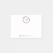  monogrammed Greenery Floral Wreath Post-it® Notes (Voorkant)