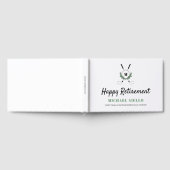 Monogrammed Greenery Golf Thlege Retirement Party Gastenboek (Volledig)