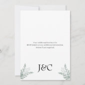 Monogrammed Greenery Wedding Invitation Kaart (Achterkant)