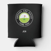 Monogrammed – GREENS ARE GOOD FORE YOU! Funny Golf Blikjeskoeler (Voorkant)