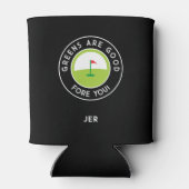 Monogrammed – GREENS ARE GOOD FORE YOU! Funny Golf Blikjeskoeler (Achterkant)