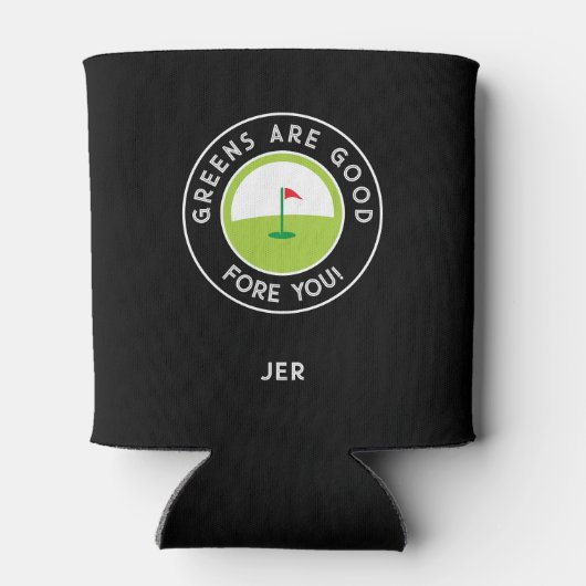 Monogrammed – GREENS ARE GOOD FORE YOU! Funny Golf Blikjeskoeler (Achterkant)