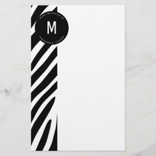 Monogrammed-grens van de Zebra vanaf de Kantoor Briefpapier