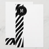 Monogrammed-grens van de Zebra vanaf de Kantoor Briefpapier (Voorkant / Achterkant)