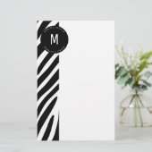 Monogrammed-grens van de Zebra vanaf de Kantoor Briefpapier (Staand voorkant)