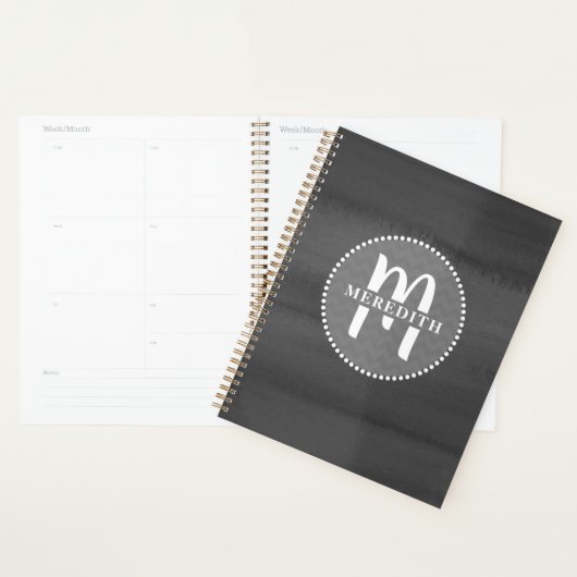 Monogrammed Grey Waterverf Planner (Display)