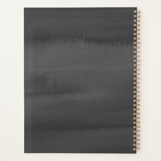 Monogrammed Grey Waterverf Planner (Achterkant)