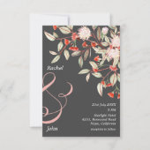 Monogrammed Grijs & Blush Australische Bloemen Bru Kaart (Voorkant)