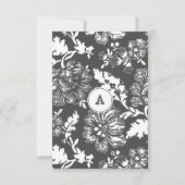 Monogrammed  Grijze Floral | Dank u wel Bedankkaart (Voorkant)