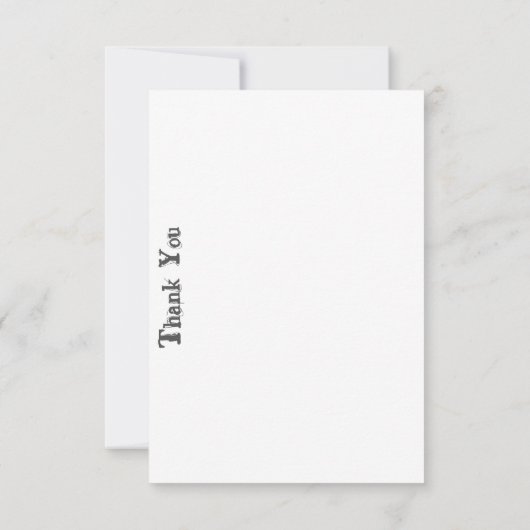 Monogrammed  Grijze Floral | Dank u wel Bedankkaart (Achterkant)