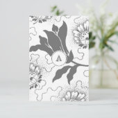 Monogrammed  Grijze Floral | Dank u wel Bedankkaart (Staand voorkant)