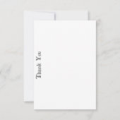 Monogrammed  Grijze Floral | Dank u wel Bedankkaart (Achterkant)