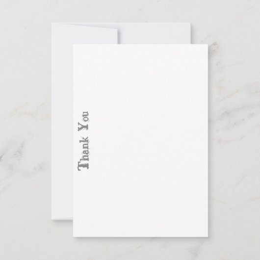 Monogrammed  Grijze Floral | Dank u wel Bedankkaart (Achterkant)