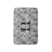 Monogrammed grijze mozaïektegelpatroon badmat (Voorkant Verticaal)