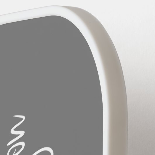 Monogrammed grijze pickleball paddle (Links Detail)