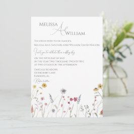 Monogrammed grillige Waterverf bruiloft Kaart