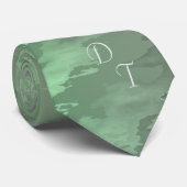 Monogrammed groen camo patroon stropdas (Opgerold)