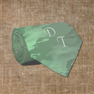 Monogrammed groen camo patroon stropdas