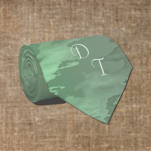 Monogrammed groen camo patroon stropdas