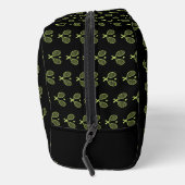 Monogrammed groen tennisracketpatroon toilettasje (Rechts)