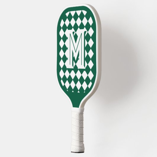 Monogrammed Groen & Wit Patroon Pickleball Paddle (Links)
