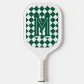 Monogrammed Groen & Wit Patroon Pickleball Paddle (Achterkant)