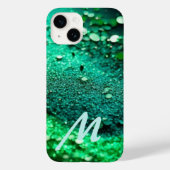 Monogrammed Groene Glitter Case-Mate iPhone Case (Achterkant)