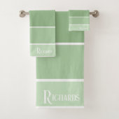 Monogrammed Groene tinten met wit Bad Handdoek (Insitu)