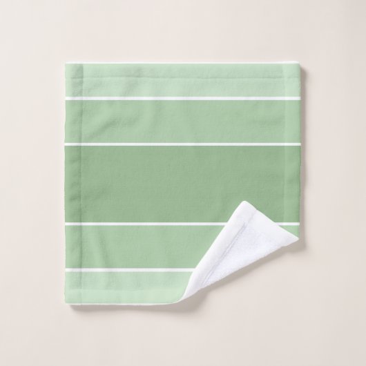 Monogrammed Groene tinten met wit Bad Handdoek (Wasdoekje)