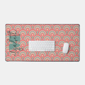 Monogrammed Groovy Geometrische Bloemen Bureaumat (Keyboard & Muis)