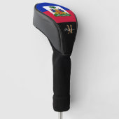 Monogrammed & Haiti Flag Golfclubs Hoesjes Golfheadcover (Schuin)