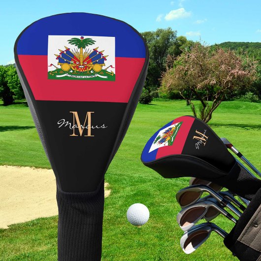 Monogrammed & Haiti Flag Golfclubs Hoesjes Golfheadcover