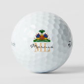 Monogrammed Haïtiaanse vlag, Emblem & Haïti Golf B Golfballen (Voorkant)