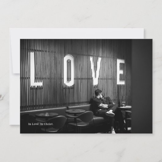 Monogrammed Hand Lettered Chic Cross Wedding Kaart (Achterkant)