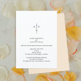 Monogrammed Hand Lettered Christelijk Cross Weddin Kaart