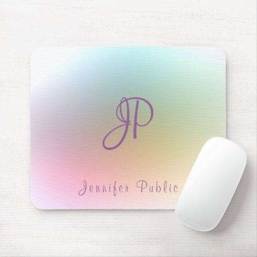 Monogrammed Handgeschreven Manuscript Kleurrijke S Muismat (Met muis)