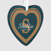 Monogrammed Hart Gepersonaliseerde Kerstmis Memori Ornament (voorkant)