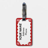 Monogrammed Heart Bagagelabel (Achterkant verticaal)