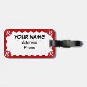 Monogrammed Heart Bagagelabel (Achterkant horizontaal)