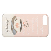 Monogrammed Heart Coffee Cup Case-Mate iPhone Case (Achterkant (Horizontaal))