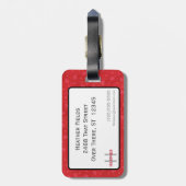 Monogrammed Heart Luggage Label Sjablonen Bagagelabel (Achterkant verticaal)