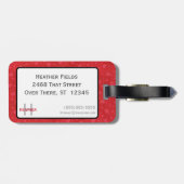 Monogrammed Heart Luggage Label Sjablonen Bagagelabel (Achterkant horizontaal)