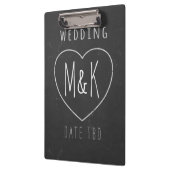 Monogrammed Heart Rustic Black Wedding Clipboard Klembord (Links)