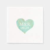 Monogrammed Heart Wedding Servetten (Voorkant)
