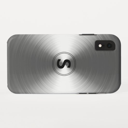 Monogrammed hedendaags zilverstralingspatroon Case-Mate iPhone case (Achterkant (horizontaal))