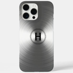 Monogrammed hedendaags zilverstralingspatroon iPhone 16 pro max hoesje